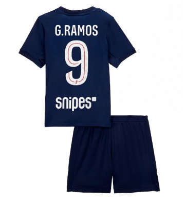 Paris Saint-Germain Goncalo Ramos #9 Hjemmebanetrøje Børn 2025-26 Kortærmet (+ Korte bukser)